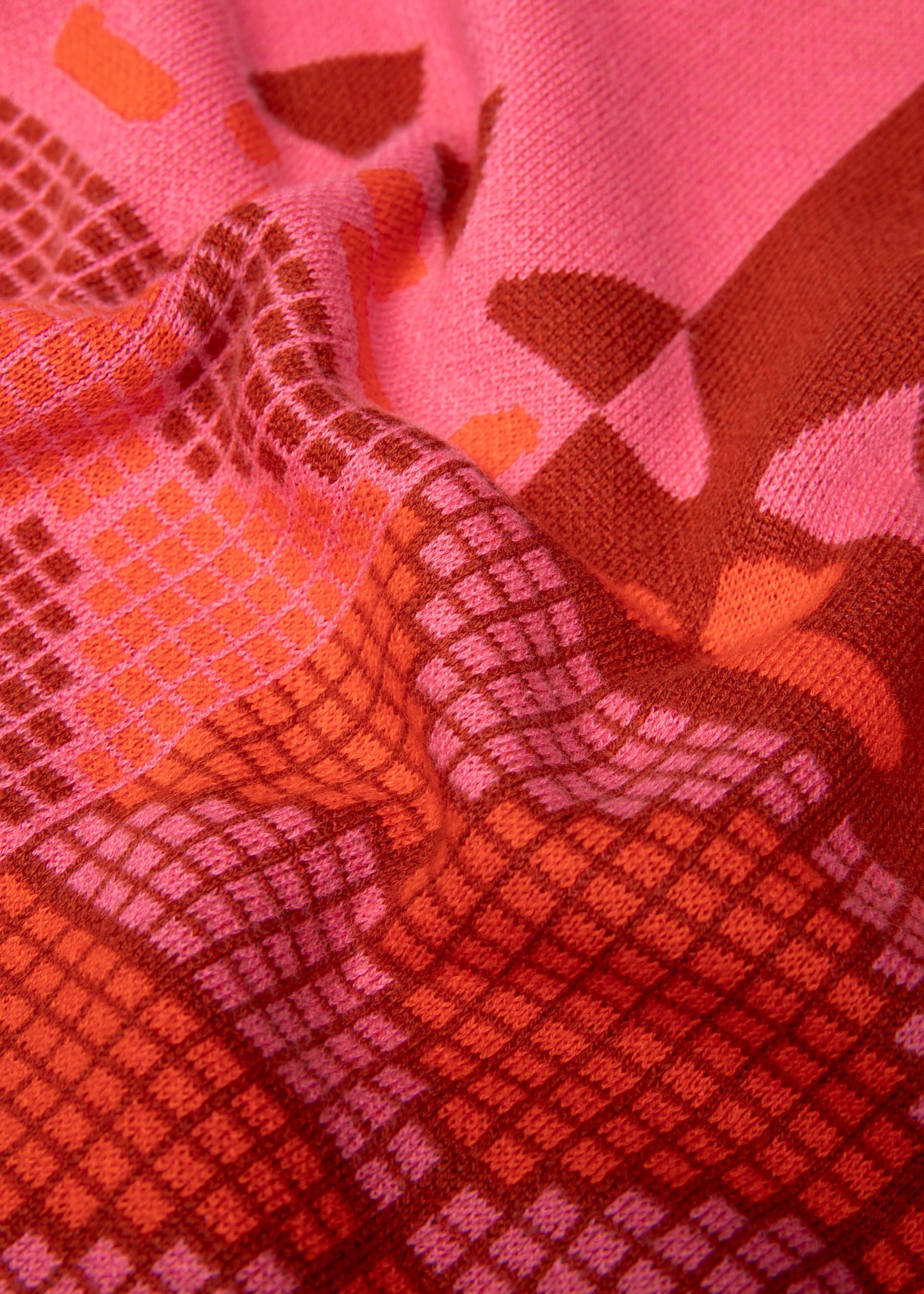 Winterpullover Diamond Loom Egg, chunky pullover pink, Strickpullover, Rosa