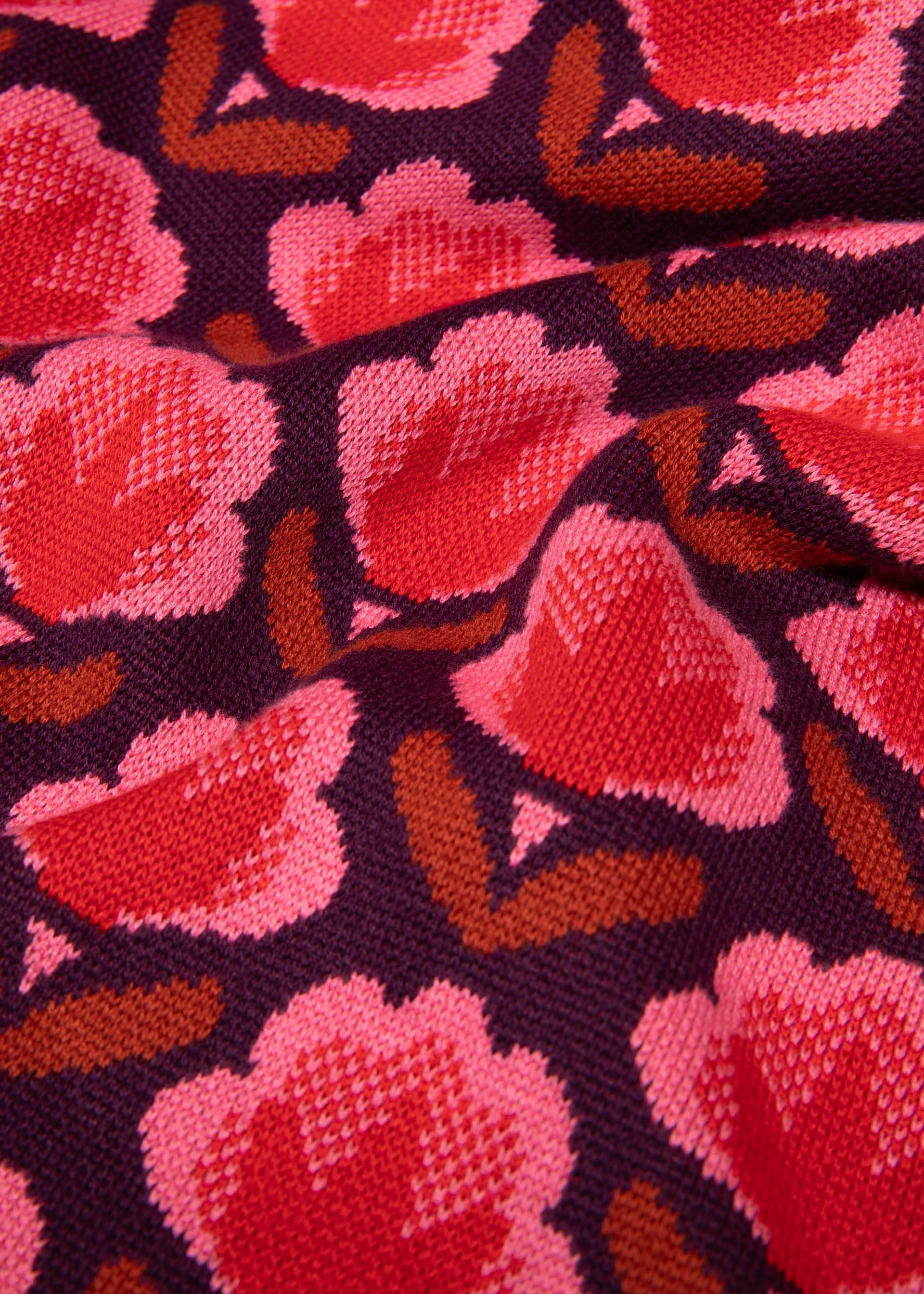 Strickpullover Cold Day Warm Heart, hot wave flower, Strickpullover, Rot