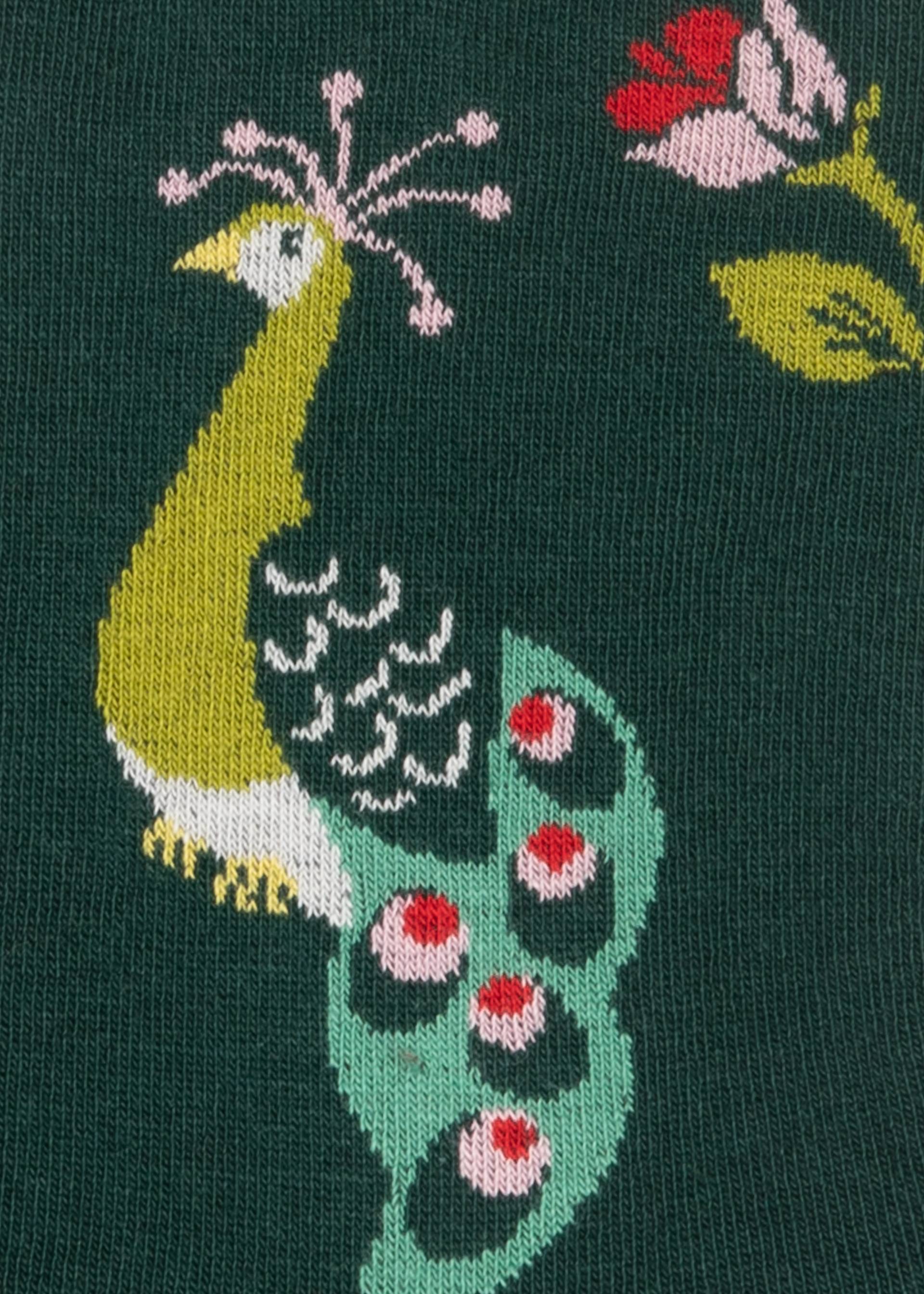 Cotton socks Sensational Steps, peacock love garden, Socks, Green
