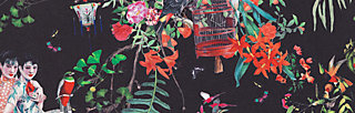 Quilted Jacket geisha garden, secret garden, Jackets & Coats, Black