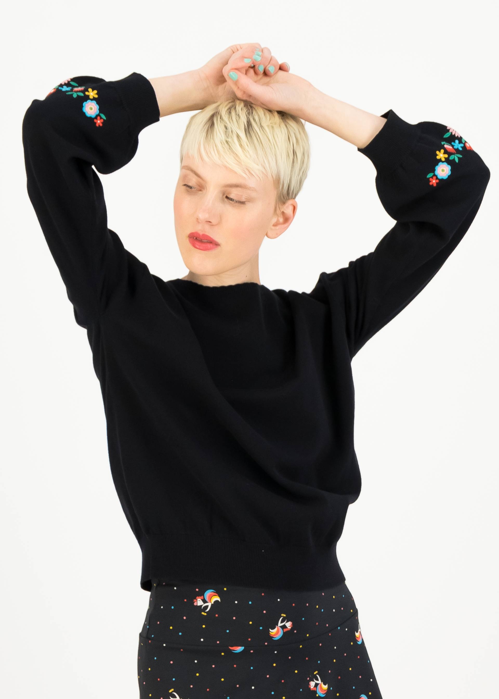 Strickpullover Gestricktes Glück , whimsy black, Strickpullover, Schwarz