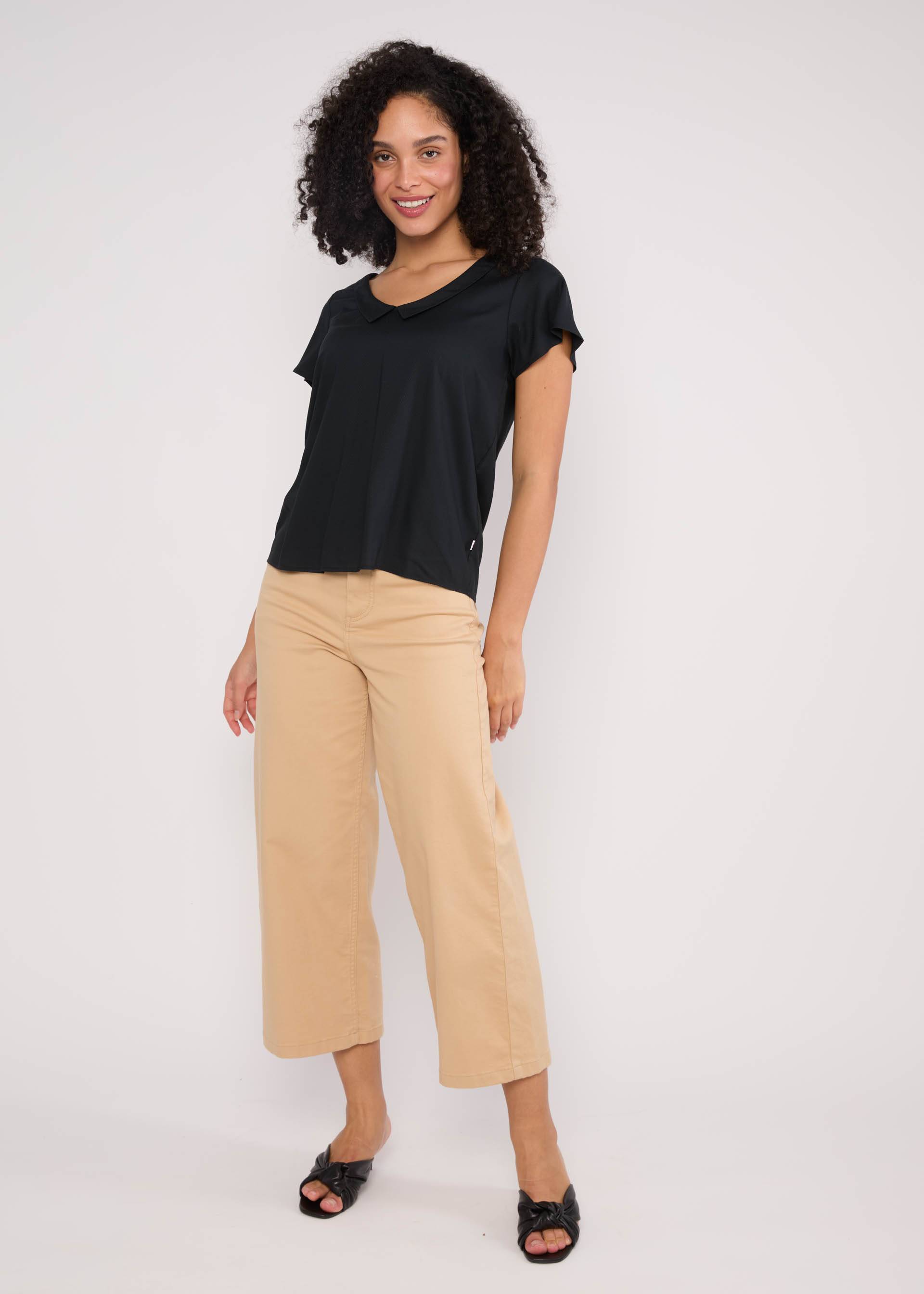 Sommerbluse Feed the Birds, black brush, Blusen & Tuniken, Schwarz