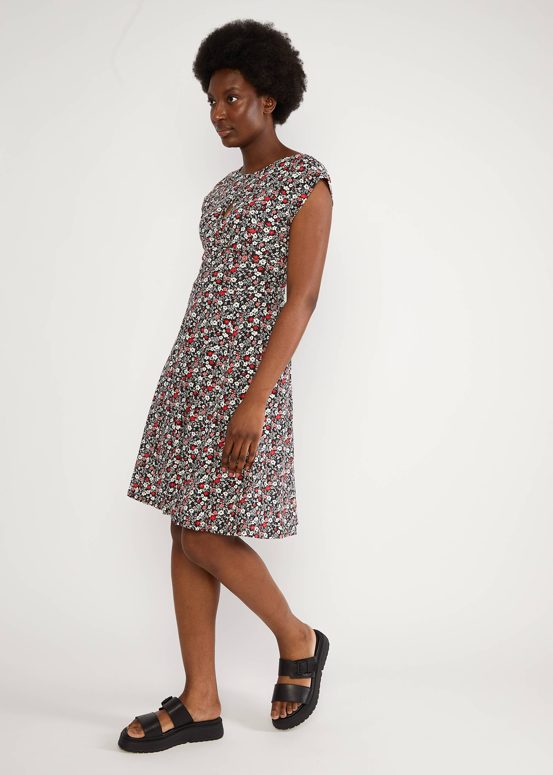 Freizeitkleid Ringelreih Peep, mini flowerbomb, Kleider, Schwarz