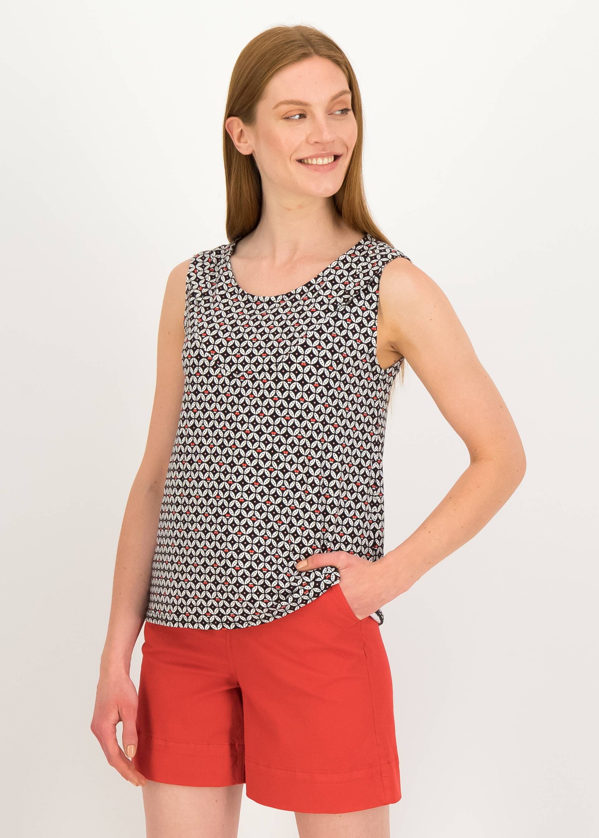 Sleeveless Top Sporty Romance, minimal cherry party, Tops, Black