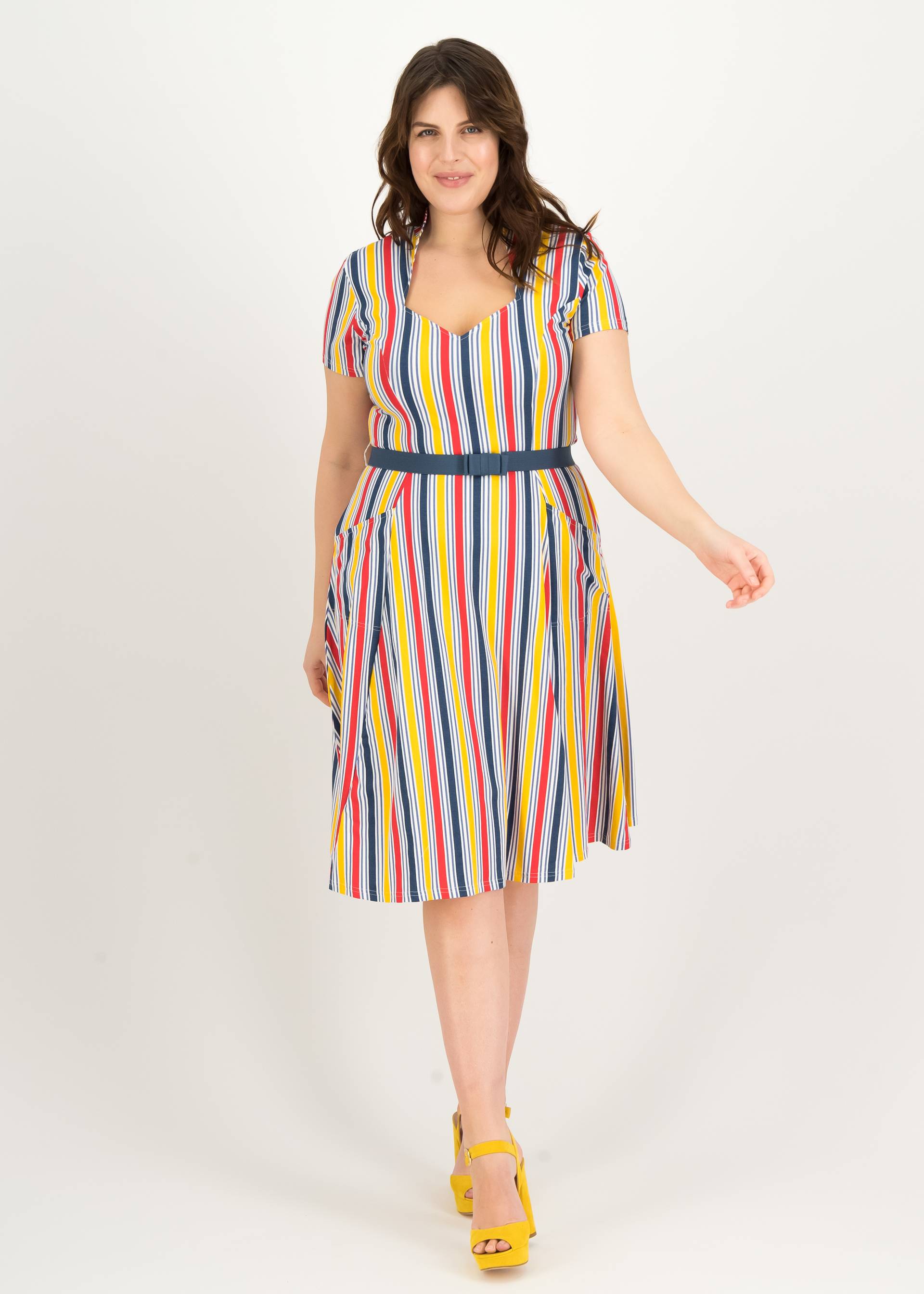 Sommerkleid Gracious Allure, strisce colorate, Kleider, Blau