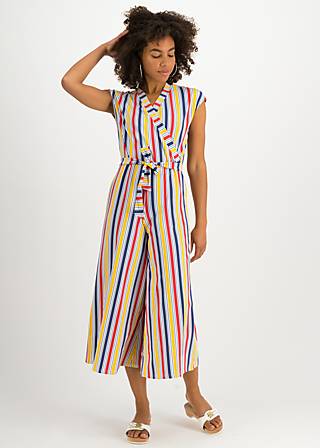 Jumpsuit Hello Fritjes Culotte, strisce colorate, Hosen, Blau