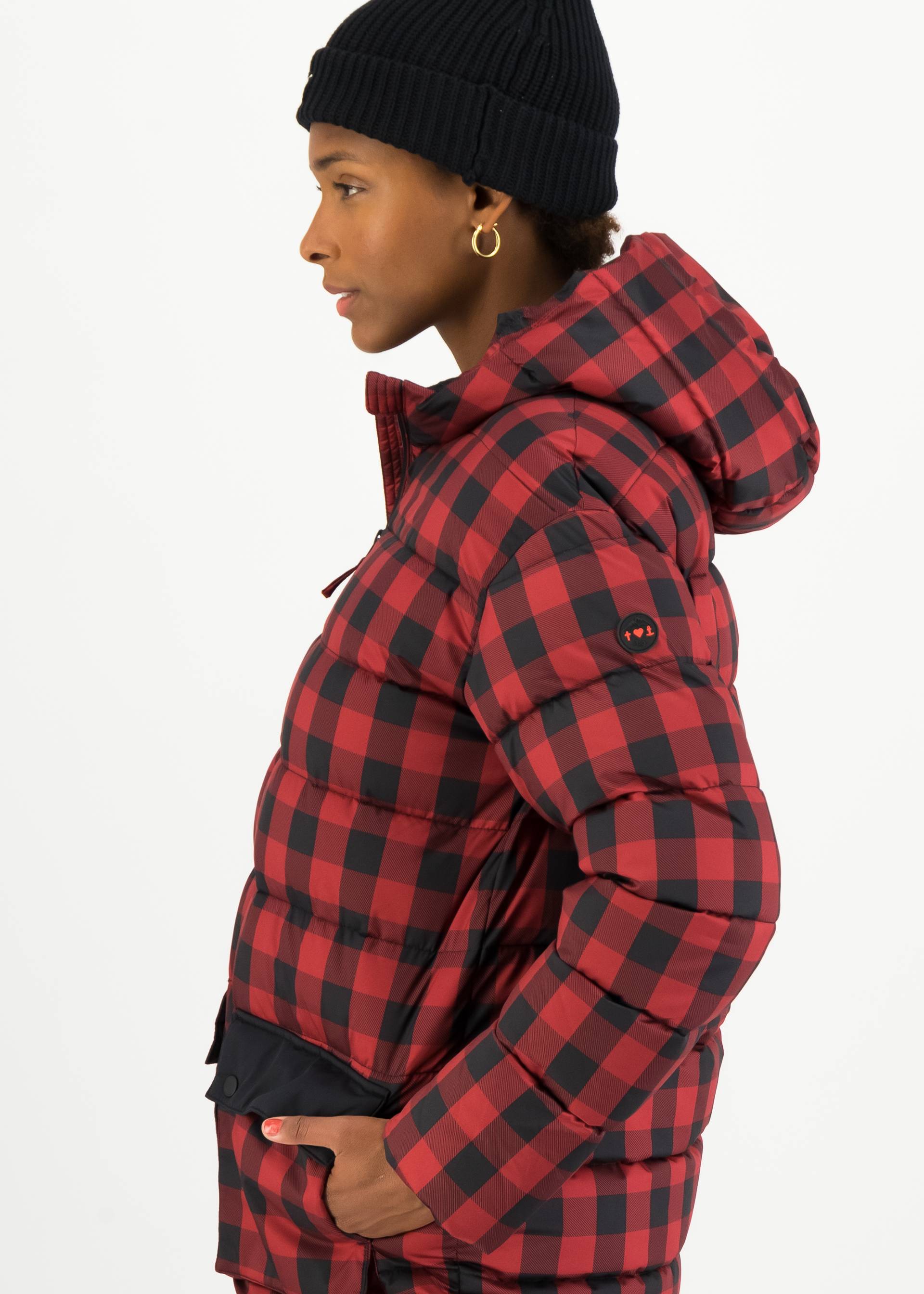 Winterjacke Cloud Stepper long, have a fable check, Jacken & M&auml;ntel, Rot