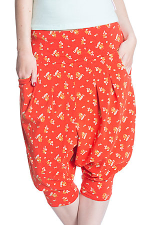 loose & leisure pants, grenadine bouquet, Red