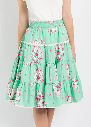 Knee-length Skirt marys picknick pettyskirt, frames of floral, Skirts, Green