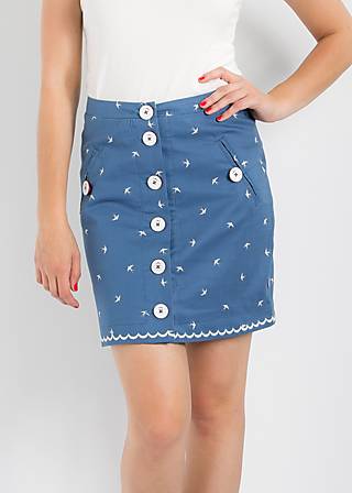 Mini Skirt tête-à-tête jupette, swarm of swallow, Skirts, Blue