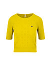 Knitted Top logo pully round neck 1/2arm, yellow heart anchor , Knitted Jumpers & Cardigans, Yellow