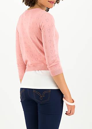 logo roundneck cardigan short, rose heart anchor , Strickpullover & Cardigans, Rosa