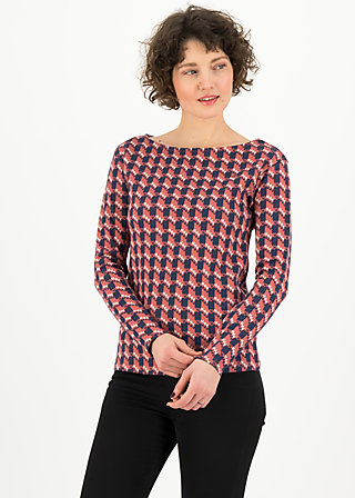 Longsleeve my cosy valentine, pied-de-poule red, Shirts, Rot