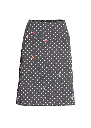 Knielanger Rock slender tendrill, rhythmic dots, Röcke, Schwarz