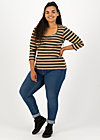 Top breton heart, forest night stripes, Shirts, Brown