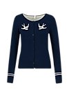 Cardigan lucky swallow, blue swallow, Knitted Jumpers & Cardigans, Blue