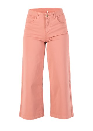 logo high waist culotte, old rose, Trousers, Pink