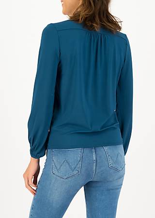 Bluse logo romance blouse, harbor blue, Blusen & Tuniken, T&uuml;rkis