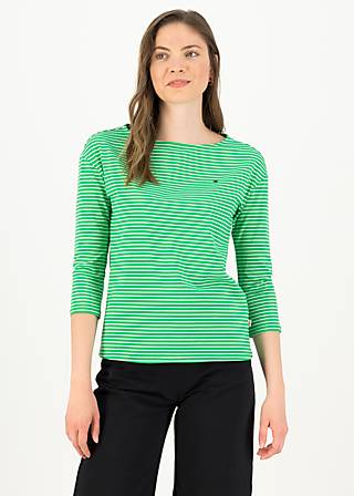 logo stripe 3/4 arm shirt, green tiny stripe, Shirts, Grün