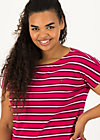 logo stripe t-shirt, morning glory stripes, Shirts, Red