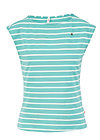 Top logo stripe top, stripe of aqua, Shirts, Turquoise
