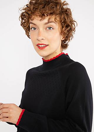 Strickpullover Delicious Minds, mushroom dream black, Strickpullover, Schwarz