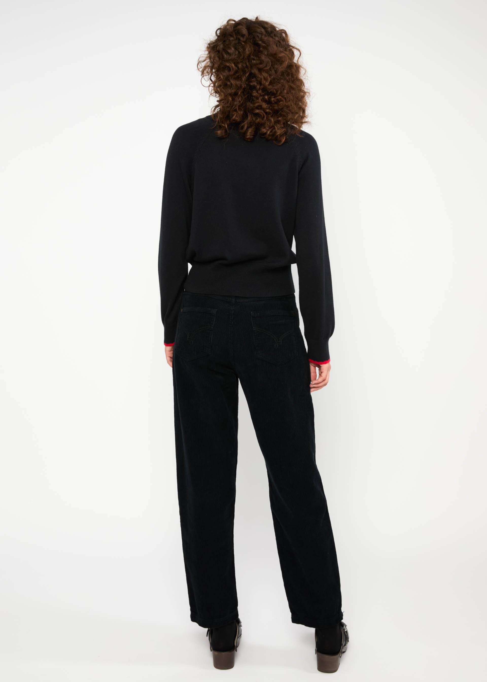 Cordhose High Waist Olotte, black corduroy, Hosen, Schwarz