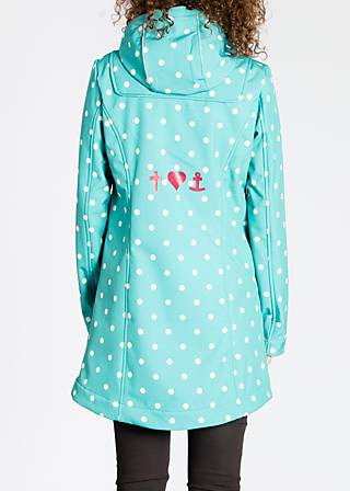 Soft Shell Jacket wild weather long anorak, ocean dots, Jackets & Coats, Blue