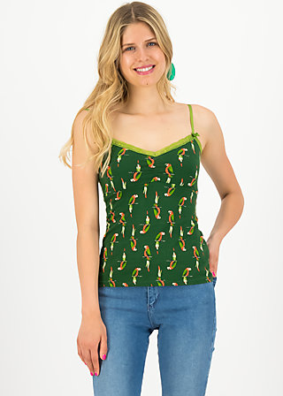 Sleeveless Top under my skin, parrot parody, Shirts, Green