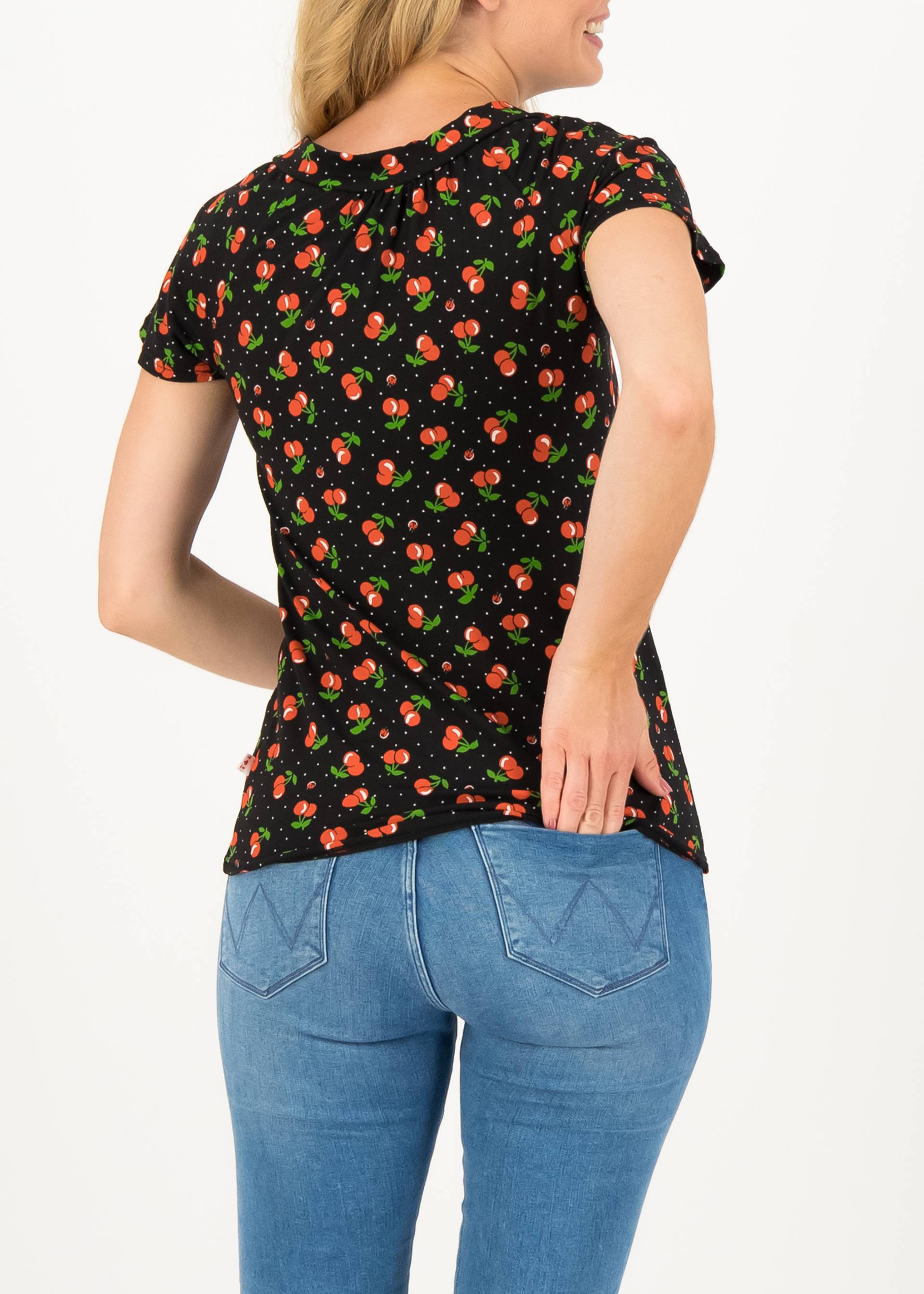 T-Shirt carmelita, cherry ladybug, Tops, Black