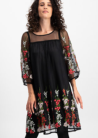 robe de coralie , night floral tulle, Dresses, Black