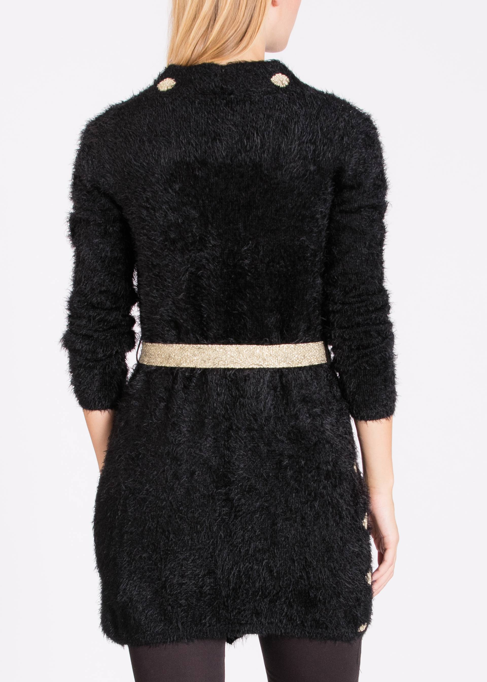 Lange Strickjacke knit around the clock, goldi goldfever, Strickpullover & Cardigans, Schwarz