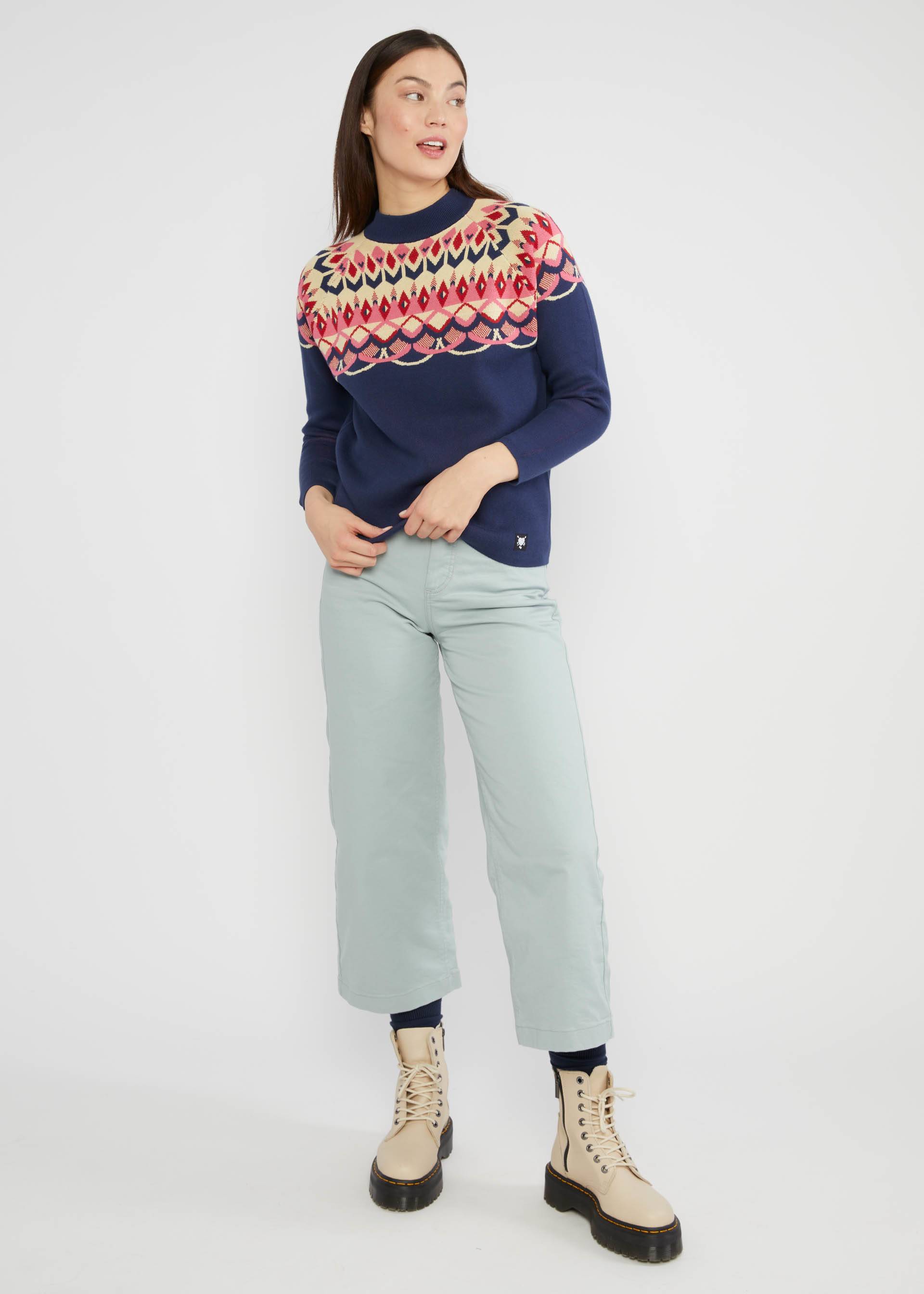 Knitted Jumper Cold Day Warm Heart, nostalgic island knit blue, Knitted Jumpers, Blue