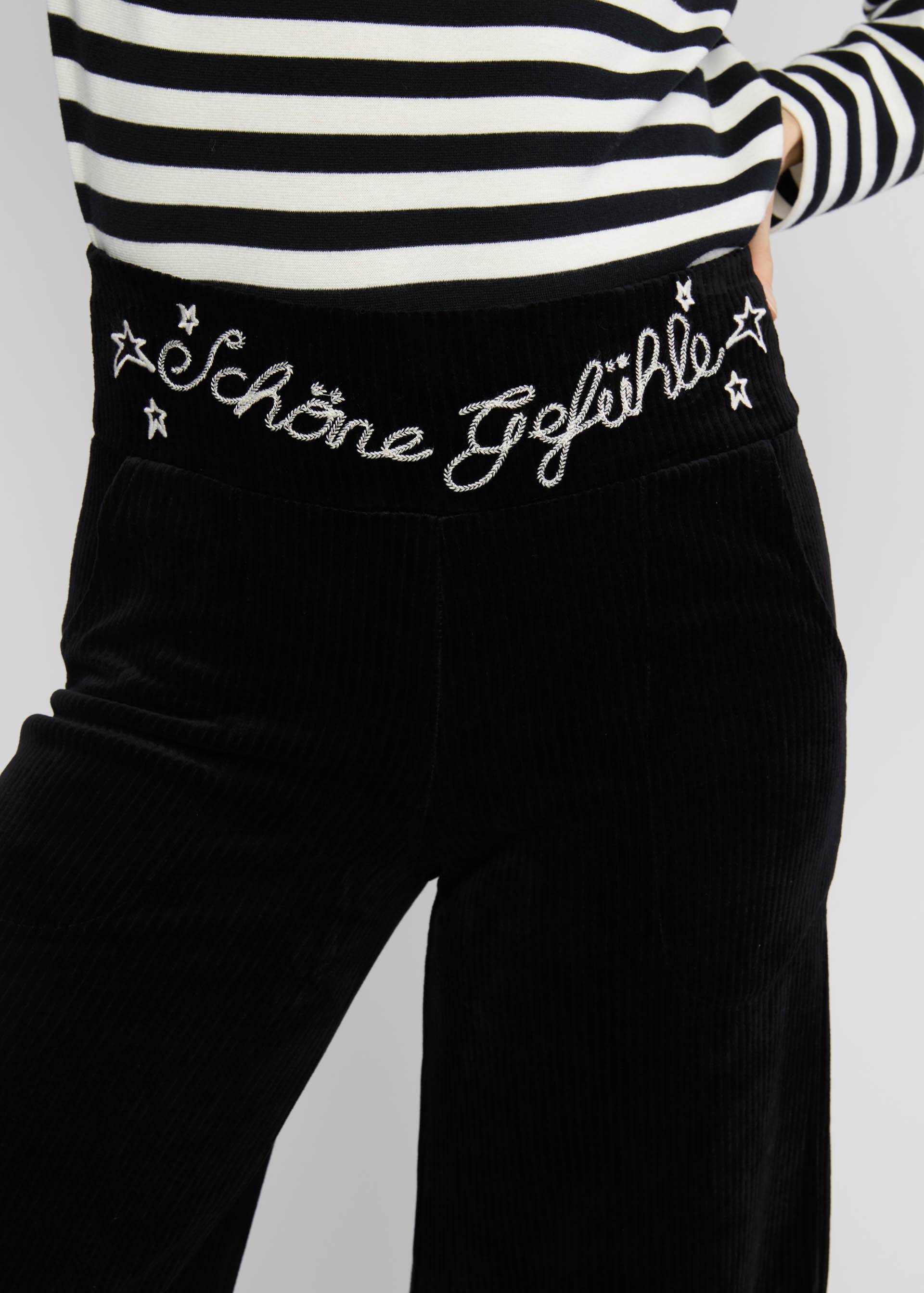 Corduroy Pants Jolly Marleen, schöne gefühle, schönes herz, Trousers, Black