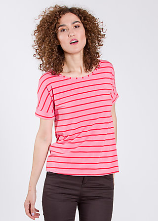 logo tshirt grown-on sleeves, pink stripes, Shirts, Rosa