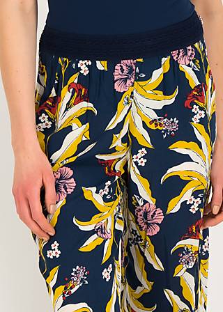 Sommerhose Flatterby Oval, fleurs d'hibiscus, Hosen, Blau