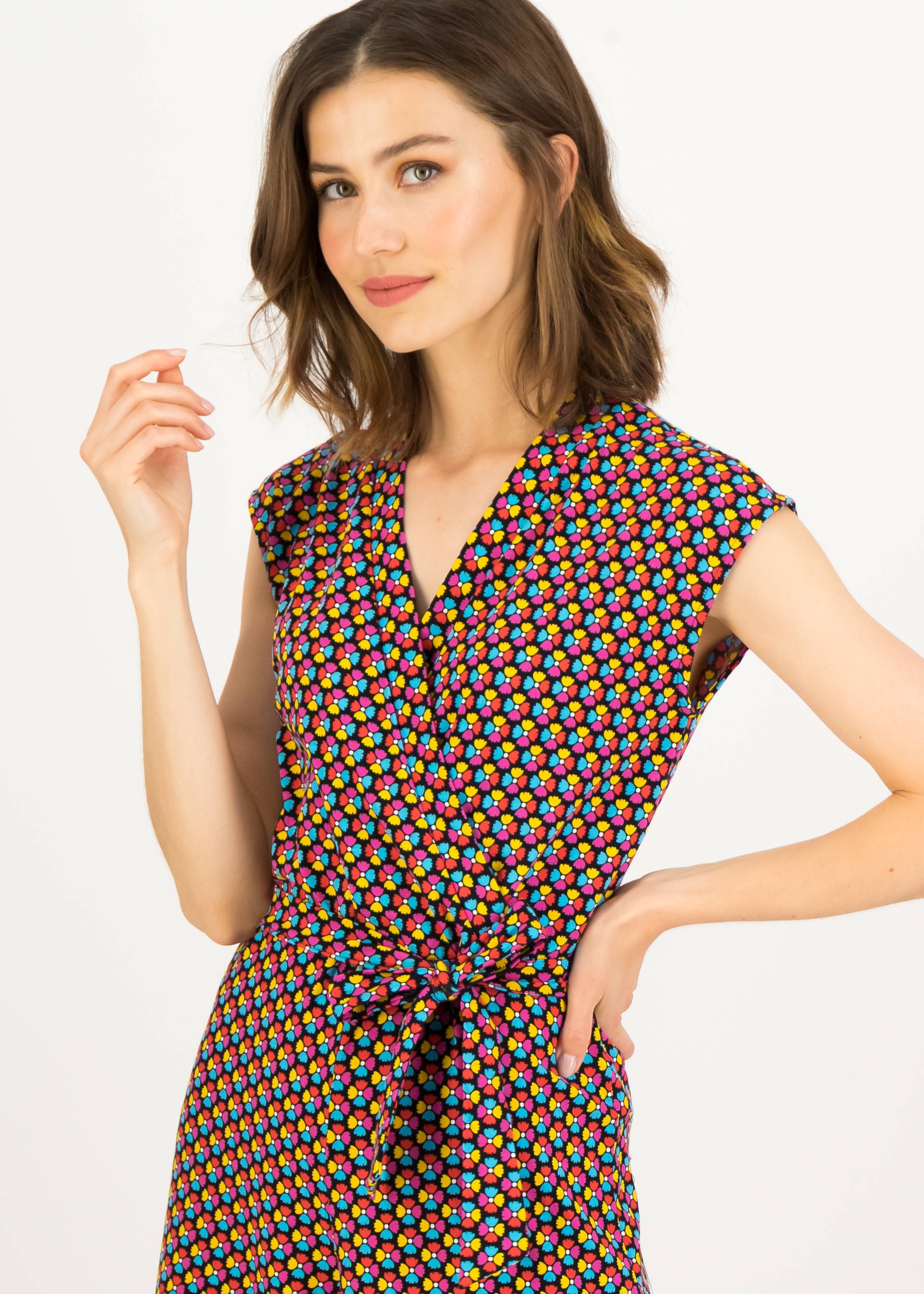 Jumpsuit Hello Fritjes Culotte, fleurs dansantes, Trousers, Black