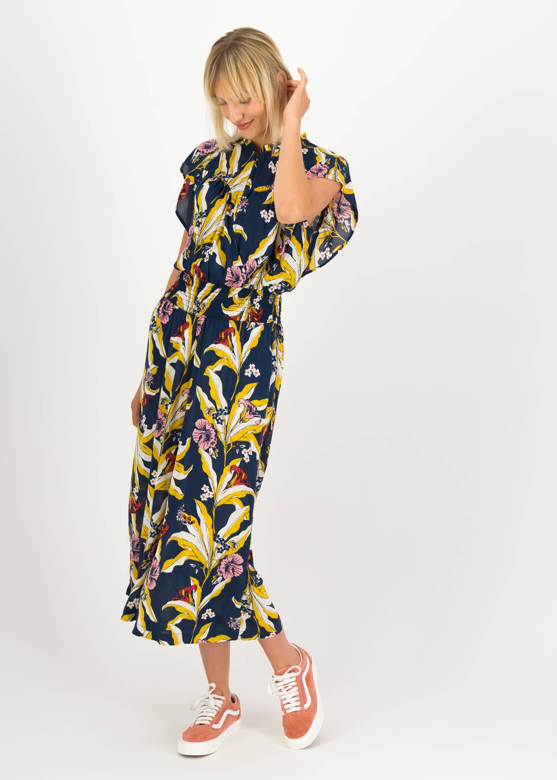 Jumpsuit Love's Lightest Wings, fleurs d'hibiscus, Hosen, Blau