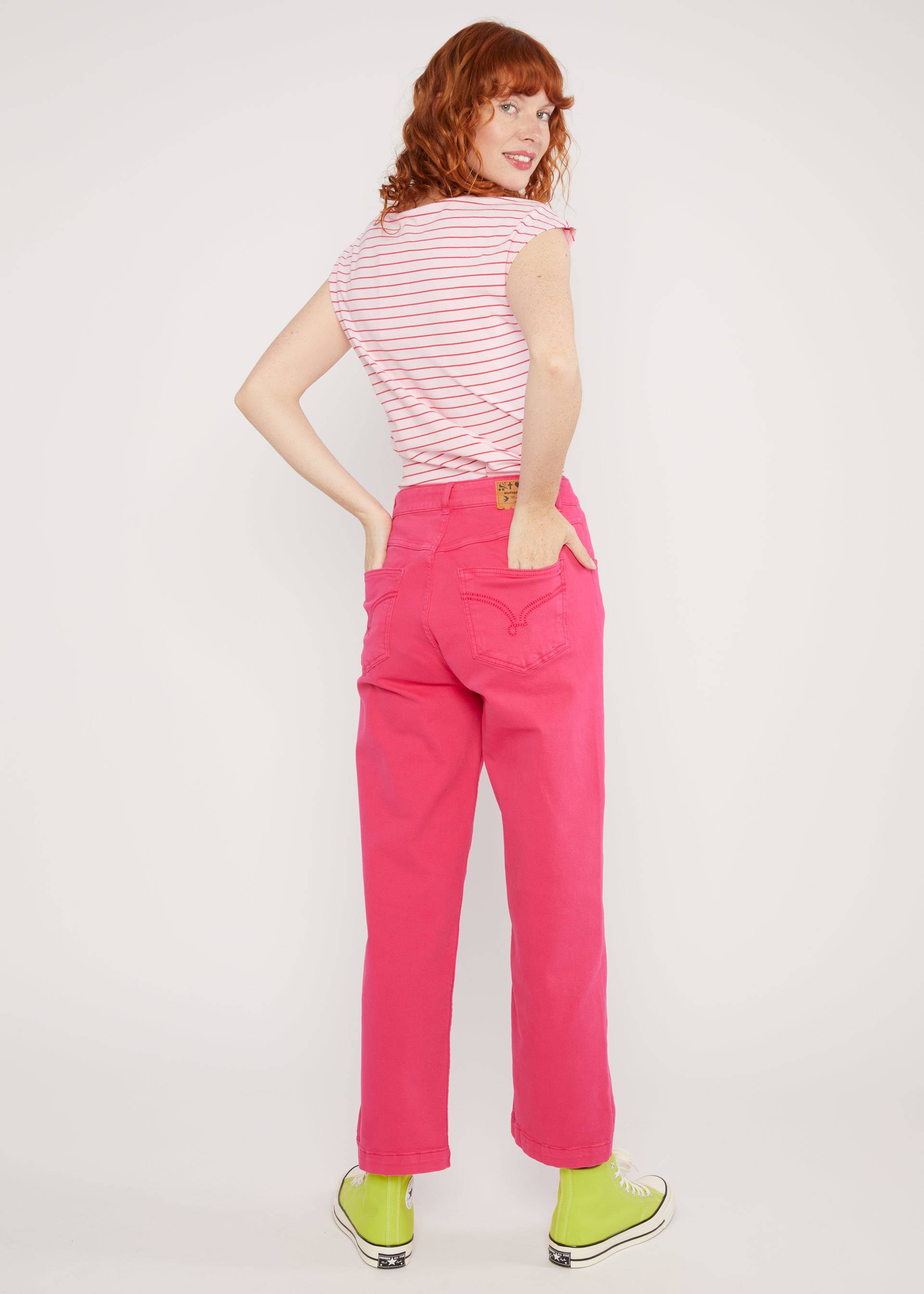 Hose High Waist Olotte Remade, curious peacock, Hosen, Rosa