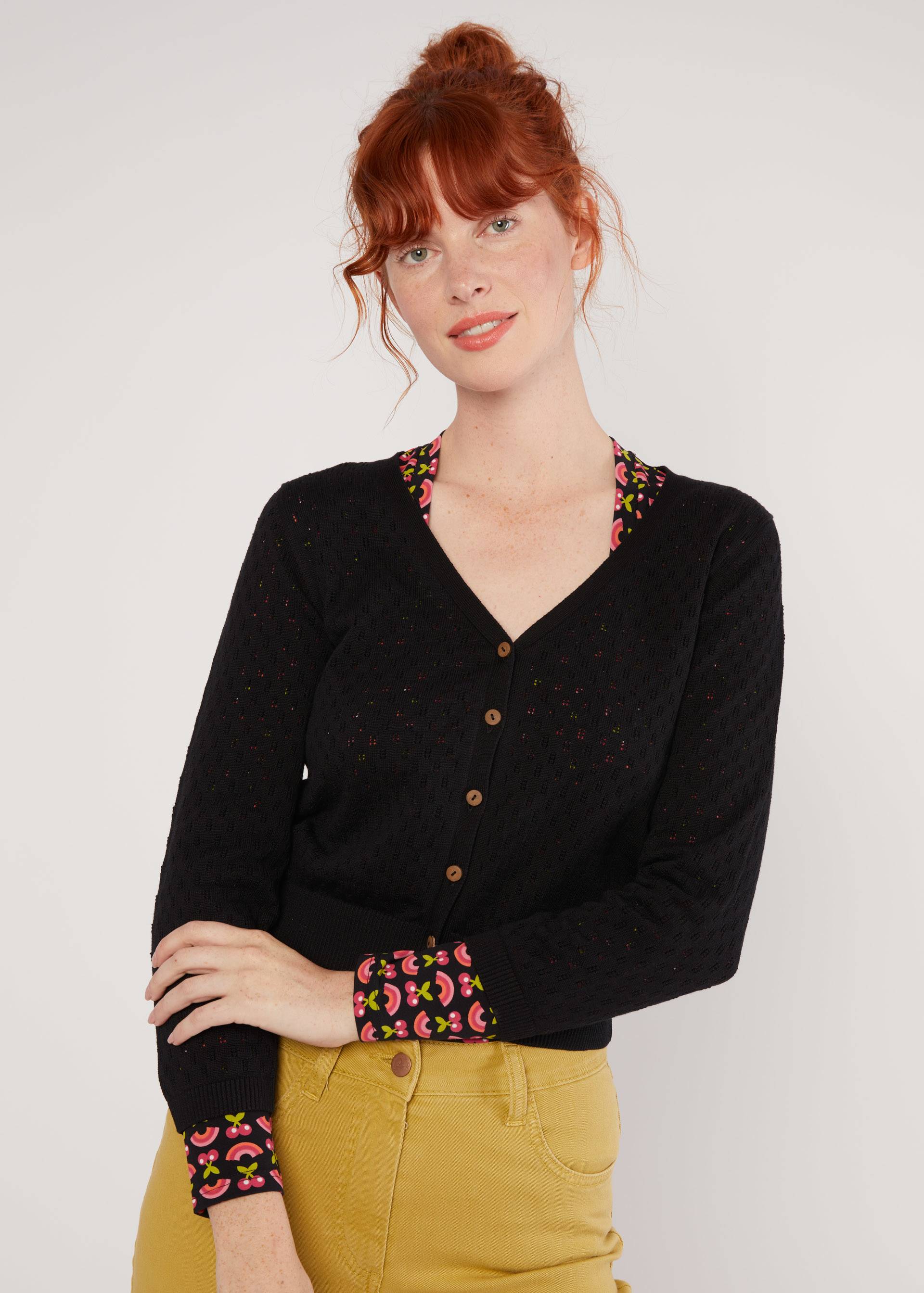 Cardigan Sweet Petite, traditional black knit, Cardigans, Schwarz