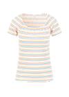 T-Shirt Vintage Heart, petite rainbow stripes, Tops, White