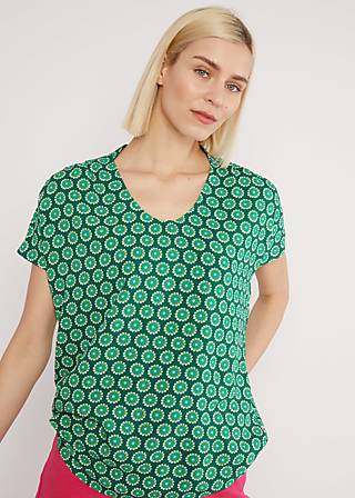 Top Lets Fly Away, lively cute flower, Blouses & Tunics, Green