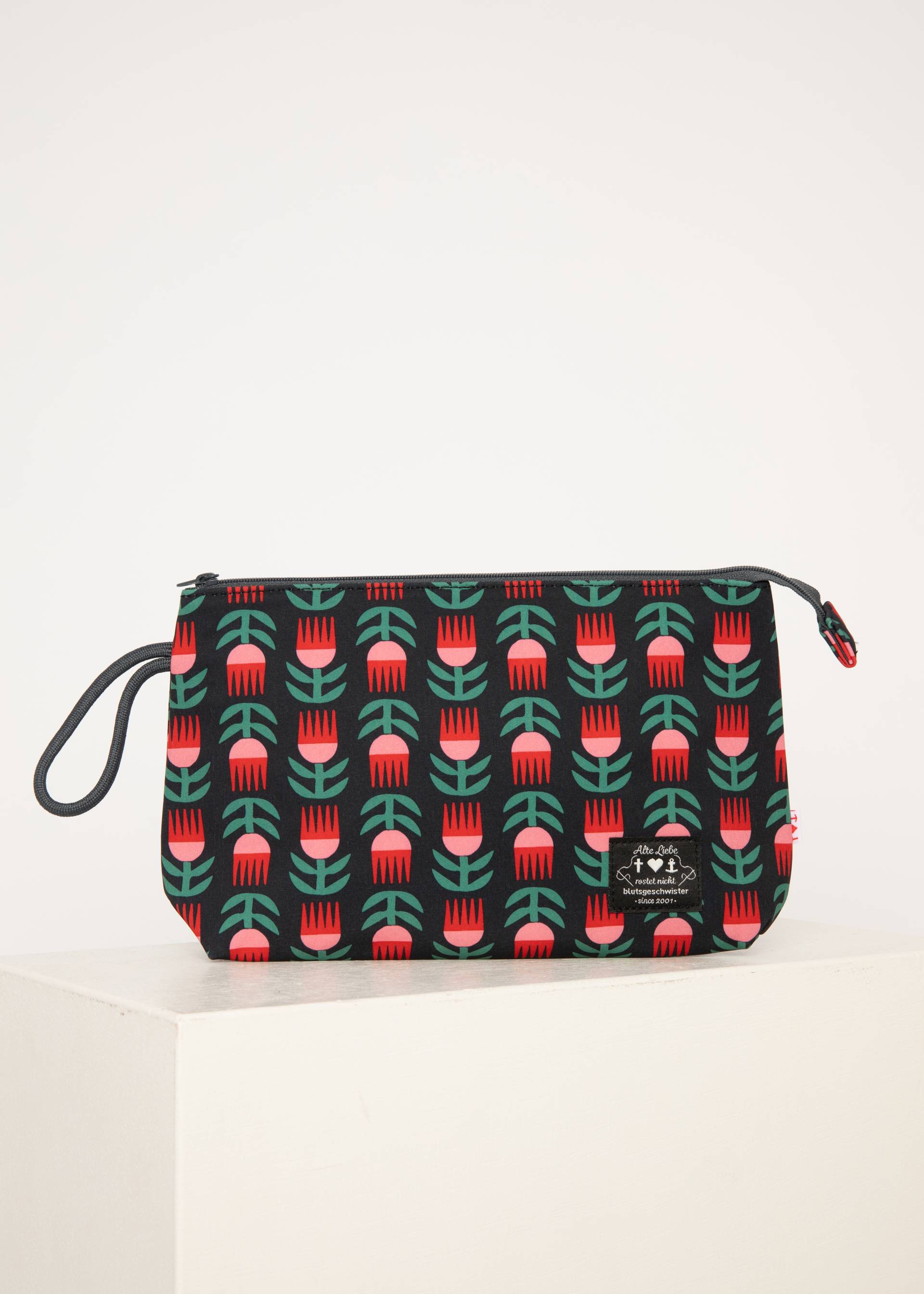 Makeup Bag Sweethearts Washbag, crossing tulips, Accessoires, Black