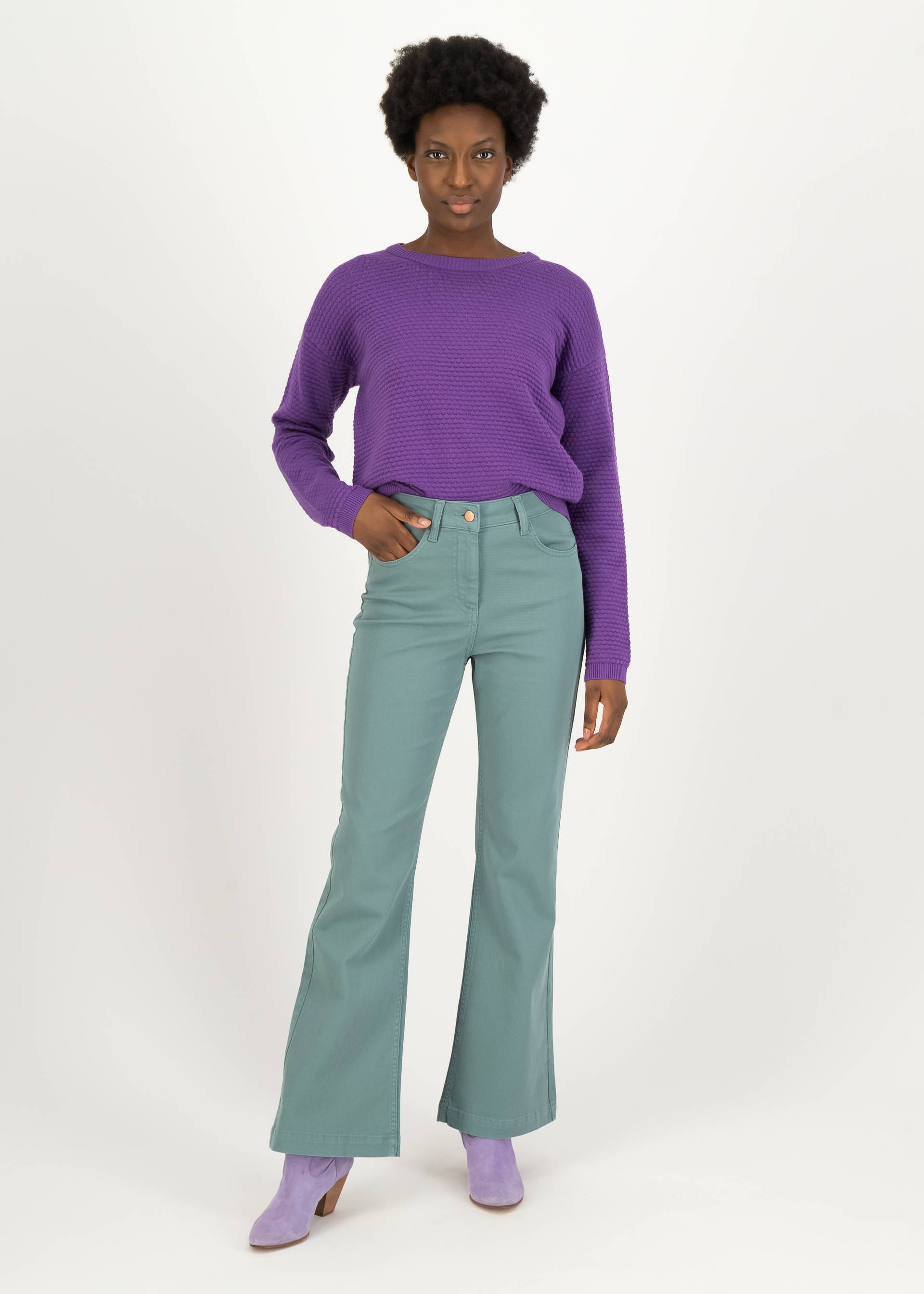 Flares Yes, we Flare, cute pastel petrol, Trousers, Blue