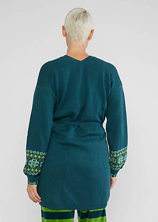 Long Cardigan Nordic Wrapper, bleu pétrol, Knitted Jumpers & Cardigans, Green