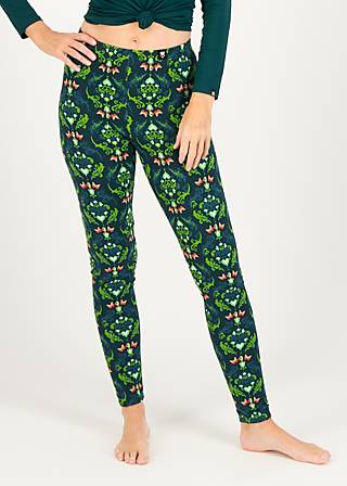 Thermo leggings Totally Thermo extra warm, daydreaming flower, Leggings, Green