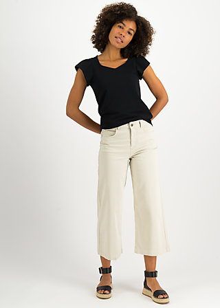 Trousers High Waist Culotte, white oat, Trousers, White