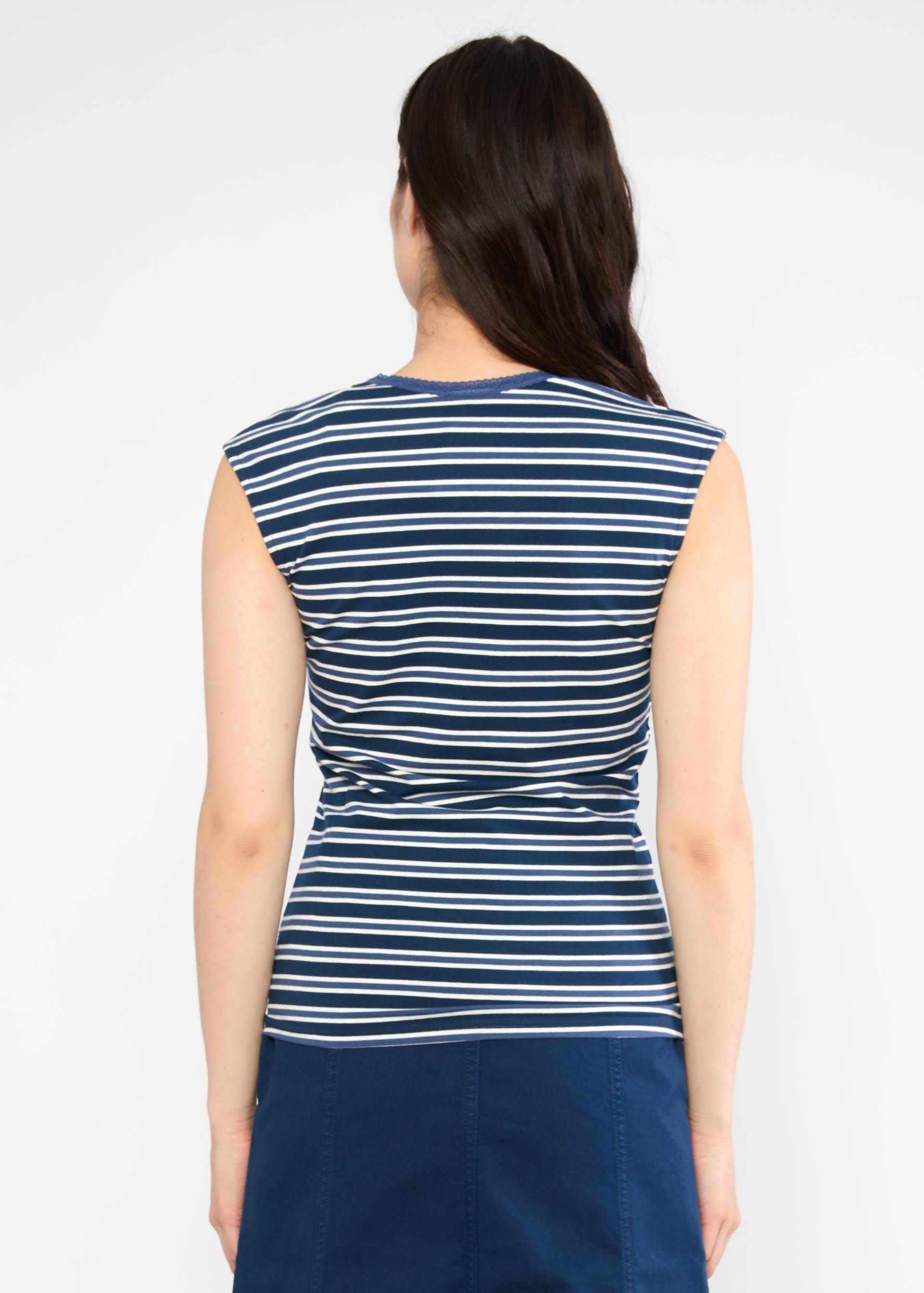 Sommer Top Let Romance Rule, caravan stripes blue, Shirts, Blau