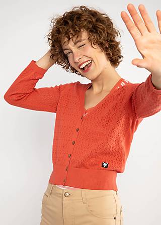 Cardigan Sweet Petite, terra-cotta crimson red, Cardigans, Rot