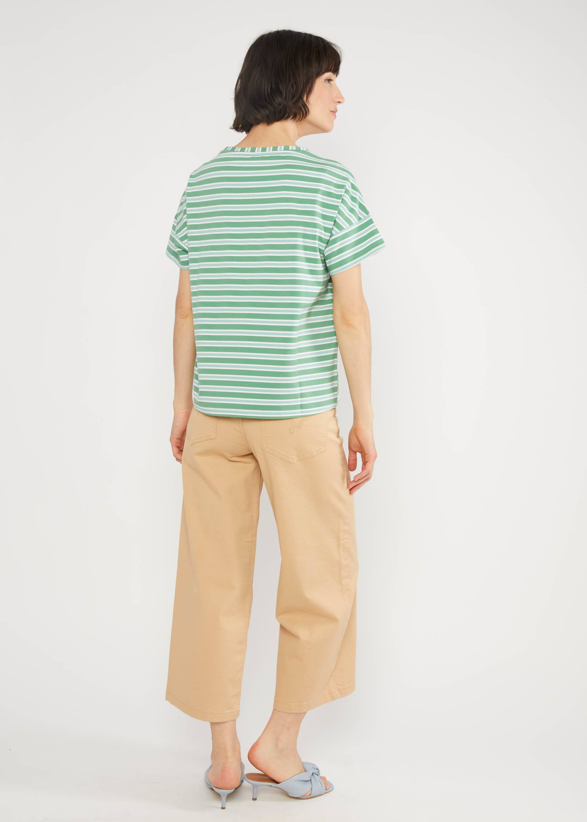 T-Shirt The Generous One, caravan stripes green, Shirts, Grün